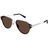 Bottega Veneta 1271S 004 63 Unisex Güneş Gözlüğü - Gümüş