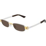Bottega Veneta 1381S 001 50 Unisex Güneş Gözlüğü - Gümüş