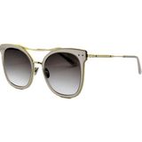 Bottega Veneta BV0064S 003 Butterfly Whıte Gold Kelebek Kadın Güneş Gözlüğü - Beyaz - Altın