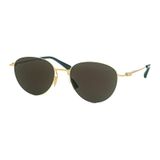 Bottega Veneta BV1268S 002 51 Unisex Oval Gold Metal Güneş Gözlüğü