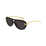Bottega Veneta BV1418S 005 Knot Aviator Black/grey Kadın Güneş Gözlüğü - Siyah