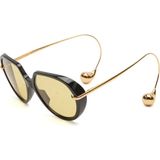 Bottega Veneta BV1436S 001 Siyah Sarı Unisex Güneş Gözlüğü - Siyah - Sarı