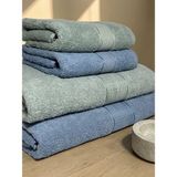 Botti Home %100 Pamuk 4 Parça Aile Havlu Seti | 2 Banyo Havlusu 100 × 150 cm + 2 El & Yüz Havlusu 50 × 90 cm | Yumuşak Bukle Dokulu, Yüksek Su Emici Banyo Havlu Takımı | Çeyizlik 4'lü Banyo havlu Seti - Adaçayı Yeşili