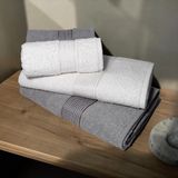 Botti Home %100 Pamuk 4 Parça Aile Havlu Seti | 2 Banyo Havlusu 100 × 150 cm + 2 El & Yüz Havlusu 50 × 90 cm | Yumuşak Bukle Dokulu, Yüksek Su Emici Banyo Havlu Takımı | Çeyizlik 4'lü Banyo havlu Seti - Gri