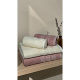 Botti Home %100 Pamuk 4 Parça Aile Havlu Seti | 2 Banyo Havlusu 100 × 150 cm & 2 El Yüz Havlusu 50 × 90 cm | Yumuşak Bukle Dokuma 4'lü Havlu Seti Günlük Kullanım Havlu, Misafir Havlusu ve Çeyizlik Havlu Takımı - Çok Renkli - Krem - Pembe