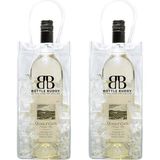 Bottle Buddy Ice Bag Taşınabilir Şişe ve Şarap Soğutucu 2'li Buz Çantası - Şeffaf - Standart