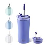 bottlebottle BOTTLE BOTTLE Çift Kullanımlık Kapaklı ve Pipetli Yalıtımlı Kahve Bardakları Çift Duvarlı Buzlu Seyahat Kahve Kupası Kadın ve Erkek için 12oz Paslanmaz Çelik Saplı Bardak (mor)