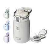 bottlebottle BOTTLE BOTTLE Okul için Çocuk Su Şişeleri 12 oz Paslanmaz Çelik Kapaklı Su Şişesi Çift Duvar Vakum Çocuk Yalıtımlı Su Şişesi Sıcak ve Soğuk Tutar En İyi Hediyeler (gri)