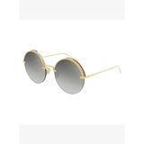 Boucheron BC0075S 001 Yuvarlak Gold Kadın Güneş Gözlüğü