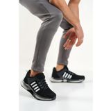 BOUIS Erkek Siyah Beyaz 4 Band Tarz Sneaker Ithal Jel Taban Spor Ayakkabı