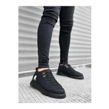 BOUIS Erkek Siyah Günlük Comfort Taban Casual Spor Ayakkabı Şık Yüksek Taban Klasik Sneaker