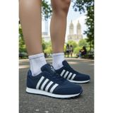 BOUIS Kadın Lacivert Günlük Bağcıklı Casual Ortopedik Sneaker Hafif Dayanıklı Şık Yürüyüş Spor Ayakkabı
