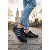 BOUIS Kadın Siyah Füme Günlük Bağcıklı Casual Ortopedik Sneaker Hafif Dayanıklı Şık Yürüyüş Spor Ayakkabı