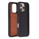 Bouletta Apple iPhone 16 Pro uyumlu, Hakiki Deri, El Yapımı Kılıf, Parlak Siyah