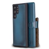 Bouletta BRN4EF Mavi Samsung Galaxy S22 Ultra Uyumlu Deri Cüzdanlı Kılıf