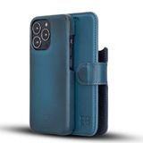 Bouletta F360 BRN4EF Mavi Apple iPhone 13 Pro Max Uyumlu Deri Cüzdanlı Kılıf