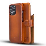 Bouletta F360 RST2EF Taba Apple iPhone 13 Pro Uyumlu Deri Cüzdanlı Kılıf