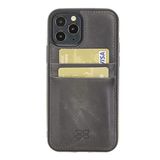 Bouletta FXC-CC Deri Telefon Kılıfı iPhone 12 6.7inç TN18EF Gri