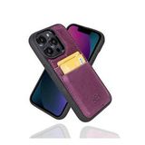 Bouletta FXCP CZ7 Apple iPhone 14 Pro Deri Mor Cep Telefonu Arka Kapak