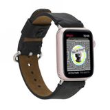 Bouletta G1 Apple Watch Orfe 42-44-45 mm Siyah Uyumlu Deri Kordon