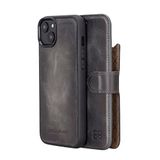 BOULETTA iPhone 14 Kılıf Cüzdan Magsafe - Hakiki Deri Manyetik Çıkarılabilir Folyo Telefon Kılıfı RFID Kart Tutuculu 3 Yuvalı 6,1 inç Erkek Kadın Gri