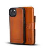 BOULETTA iPhone 14 Plus Kılıf Cüzdan Kılıf ile Uyumlu - Hakiki Deri Manyetik Çıkarılabilir Folyo Telefon Kılıfı RFID Kart Tutucu 3 Yuvalı 6,7 inç