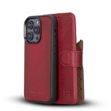 BOULETTA iPhone 14 Pro Kılıf Cüzdan Magsafe için - Hakiki Deri Manyetik Ayrılabilir Folio Telefon Kılıfı RFID Kart Tutucu ile 3 Yuvaları 6.1 '' Erkekler Kadınlar için