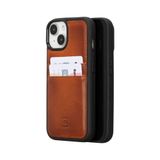 BOULETTA iPhone 15 (6,1 inç) Telefon Kılıfı ile Uyumlu Hakiki Deri Arka Kapak iPhone 15 için 2 Kart Yuvası, Kablosuz Şarj, RFID Korumalı Darbeye Dayanıklı Telefon Kılıfı, Tan Kahverengi