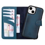 BOULETTA iPhone 15 Cüzdan Telefon Kılıfı MagSafe ile Uyumlu, Tam Tahıl Deri, Manyetik Çıkarılabilir Folyo Telefon Kılıfı (2'si 1 arada) - RFID Engelleme ile 4 Kart Tutucu 6,1 inç, Mavi