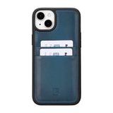 BOULETTA iPhone 15 Plus Kart Tutuculu Kılıf - Hakiki Deri, Koruyucu, İnce Telefon Kılıfı, 2 Kart Tutucu, RFID Engelleme 6,7 inç, Mavi