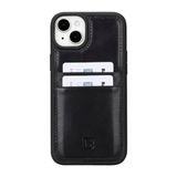 BOULETTA iPhone 15 Plus Kart Tutuculu Kılıf - Hakiki Deri, Koruyucu, İnce Telefon Kılıfı, 2 Kart Tutucu, RFID Engelleme 6,7 inç, Siyah