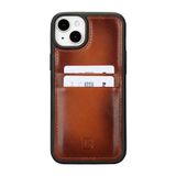 BOULETTA iPhone 15 Plus Kart Tutuculu Kılıf - Hakiki Deri, Koruyucu, İnce Telefon Kılıfı, 2 Kart Tutucu, RFID Engelleme 6,7 inç, Tan Kahverengi