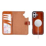 BOULETTA iPhone 16 Plus Kılıf Cüzdan Magsafe Uyumlu, Kickstand, Düşme/Darbe Koruması, Güçlü Mıknatıslı Çıkarılabilir Manyetik Kapaklı Kapak, Tam Tahıl Deri 2'si 1 Arada Cüzdan, 6.7 inç Tan