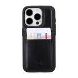 BOULETTA Kart Tutuculu iPhone 15 Pro Kılıfı ile Uyumlu - Hakiki Deri, Koruyucu, İnce Telefon Kılıfı, 2 Kart Tutucu, RFID Engelleme 6,1 inç, Siyah
