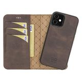 Bouletta MW Deri Telefon Kılıfı iPhone 12 5.4inç TN03 Kahve RFID