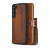 BOULETTA Samsung Galaxy S22 için Deri Cüzdan Kılıf - Erkekler ve Kadınlar için 4 Kart Yuvalı Çıkarılabilir Manyetik RFID Flip Folio Telefon Kılıfı 6,1''