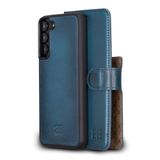 BOULETTA Samsung Galaxy S22 Plus için Cüzdan Kılıf - Deri Sökülebilir Manyetik RFID Kapaklı Folyo Telefon Kılıfı, Erkekler ve Kadınlar için 4 Kart Yuvalı 15,6 cm Lacivert