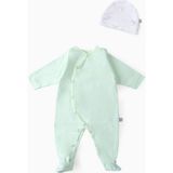 Boumini Bebek Patikli Tulum Şapka Set Mint - Prematüre