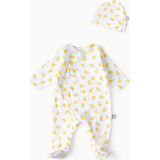 Boumini Bebek Patikli Tulum Şapka Set Sarı Limonlar - 3 - 6 Ay