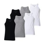 BOUN MARCHE Erkek Atlet Premium 6'Lı Kutu Penye Süprem %100 Pamuk - 2XL - Mix Color