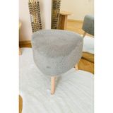 Bounteous Bohem Tarz Teddy Kumaş Üçgen Puf, Makyaj Taburesi, Bench, Gri - 46x46