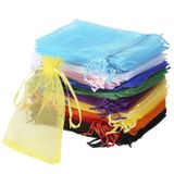 Bouraw 120 Adet Organze Torba 10,4 x 15,7 cm Büzgü İpli, Takı Keseleri Düğün Partisi Noel Hediye Çantaları (Karışık Renk)