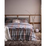 Boussy Super King Size%100 Pamuk Çarşaflı Flanel Nevresim Takımı - Lacivert
