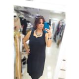 Boutique Bade Siyah Keten Elbise - 4