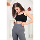 Boutique Depina Seamless Yüksek Bel Günlük Spor Kadın Fitilli Tayt - Gri
