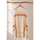 Boutique Juji BOHEM KUM RENGİ CEPLİ BÜYÜK BEDEN ELBİSE