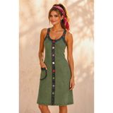 Boutique Juji BOHEM STİL AYARLANABİLİR ASKİ HAKİ MİDİ ELBİSE