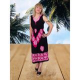Boutique Venüs Şilebezi Taş Baskılı Elbise - Standart - Siyah - Pembe