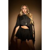 boutiquen 8017 SİYAH Omuz Detaylı Keten Look PLAJ Takım Şort+Bluz
