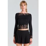boutiquen Dantel Detaylı Siyah Bluz 2774